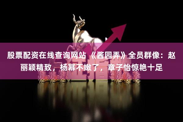 股票配资在线查询网站 《酱园弄》全员群像：赵丽颖精致，杨幂不嫩了，章子怡惊艳十足