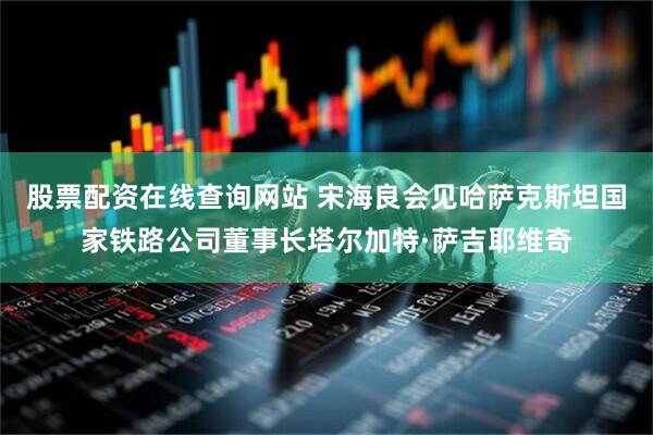 股票配资在线查询网站 宋海良会见哈萨克斯坦国家铁路公司董事长塔尔加特·萨吉耶维奇